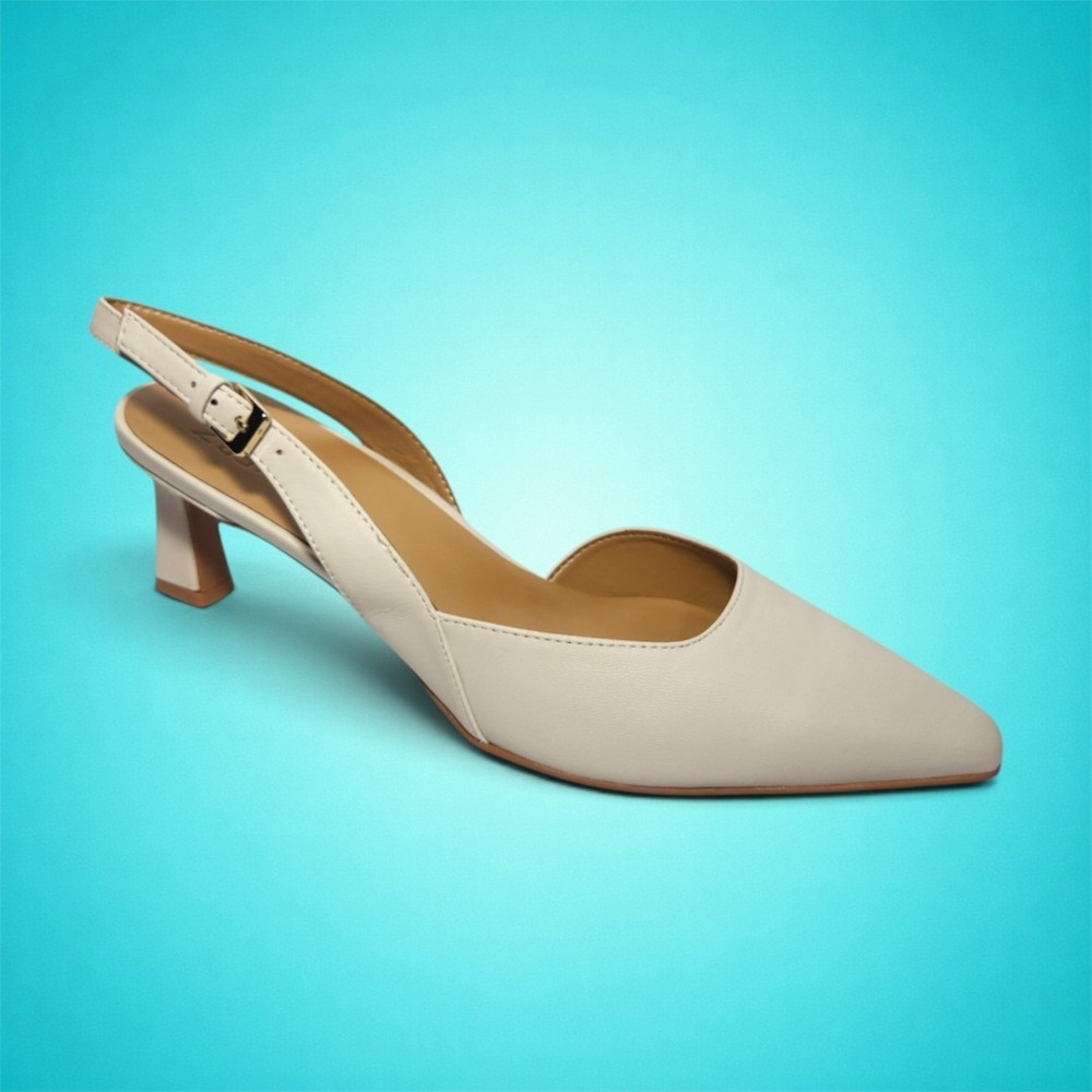 New Naturalizer Women's Dalary Satin Pearl Leather Slingback Pump, Size 10 M
